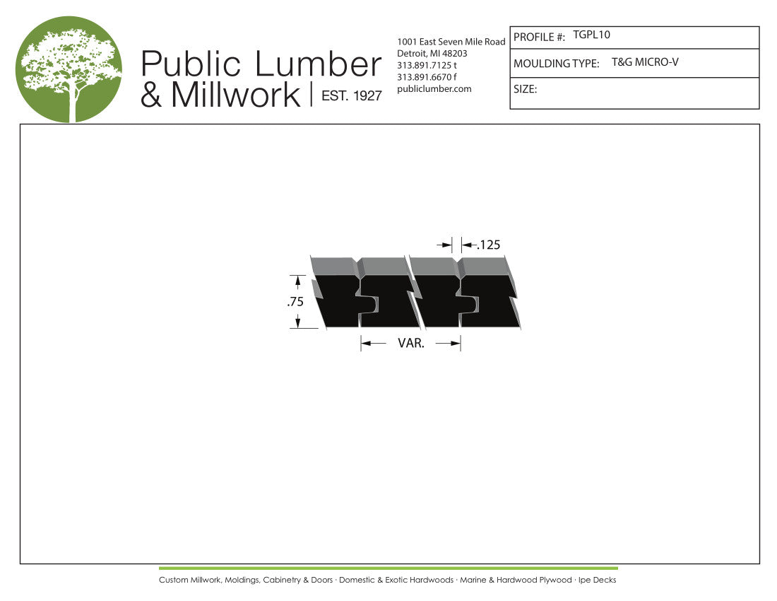 3/4" Tongue and Groove TGPL10