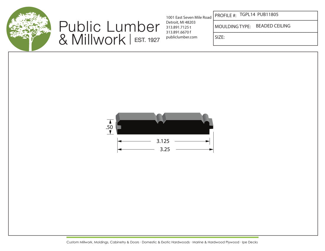 1/2"x3-1/4" Tongue and Groove TGPL14