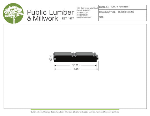 1/2"x3-1/4" Tongue and Groove TGPL14