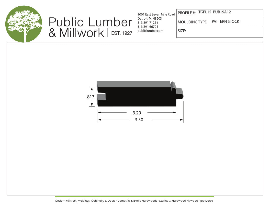 13/16"x3-1/2" Tongue and Groove TGPL15