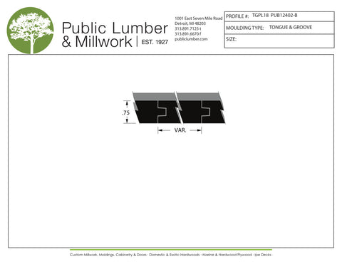 3/4" Tongue and Groove TGPL18