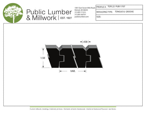 1-1/2" Tongue and Groove TGPL22