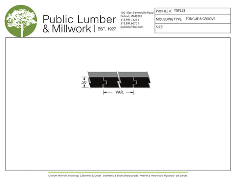 1/2" Tongue and Groove TGPL23