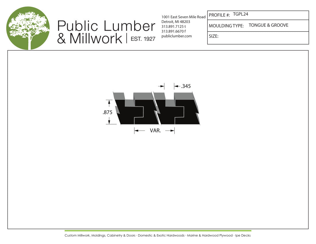 7/8" Tongue and Groove TGPL24