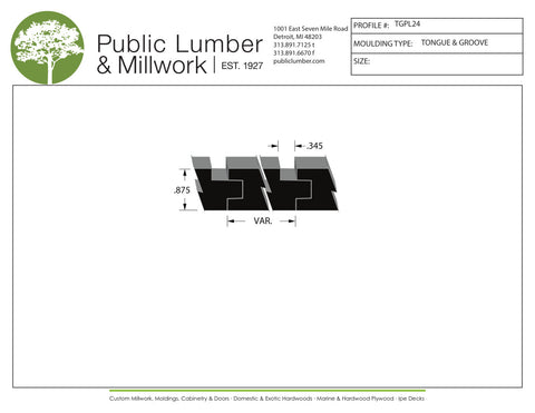 7/8" Tongue and Groove TGPL24