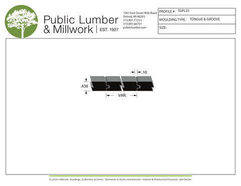 7/16" Tongue and Groove TGPL25