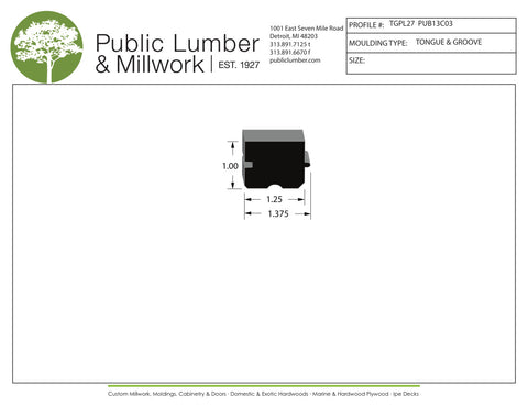 1"x1-3/8" Tongue and Groove TGPL27