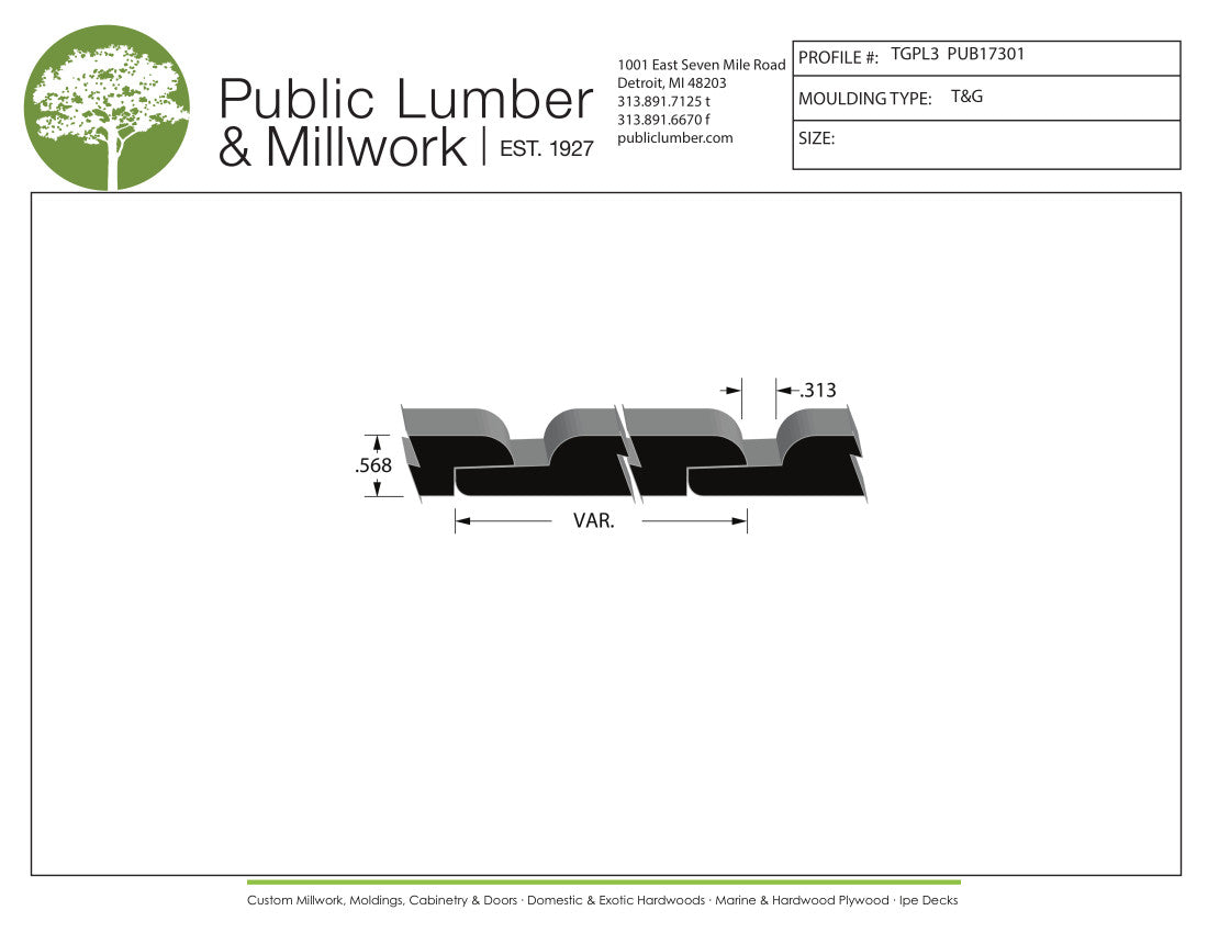 9/16" Tongue and Groove TGPL3