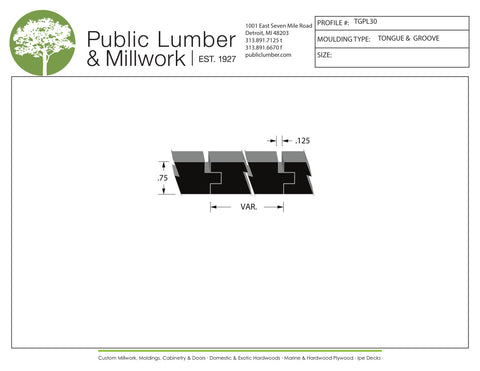 3/4" Tongue and Groove TGPL30