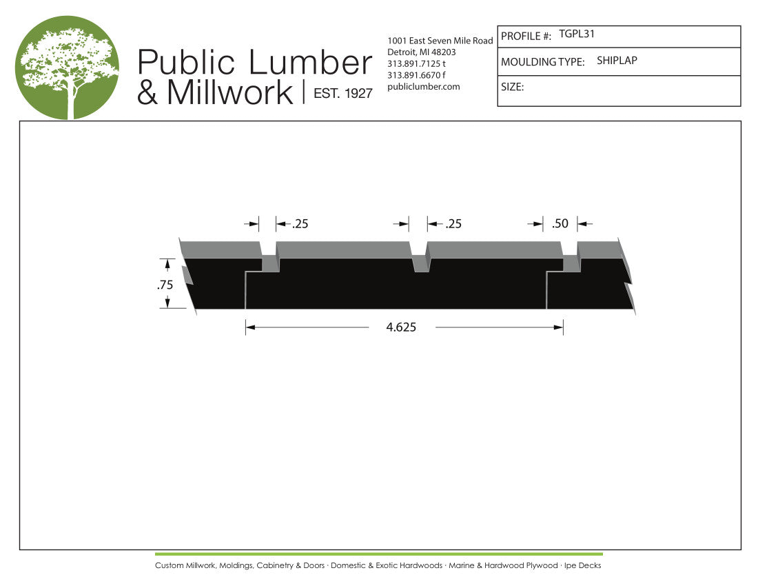 3/4"x4-5/8" Tongue and Groove TGPL31