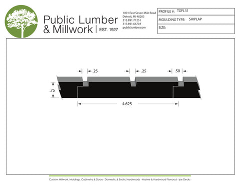 3/4"x4-5/8" Tongue and Groove TGPL31