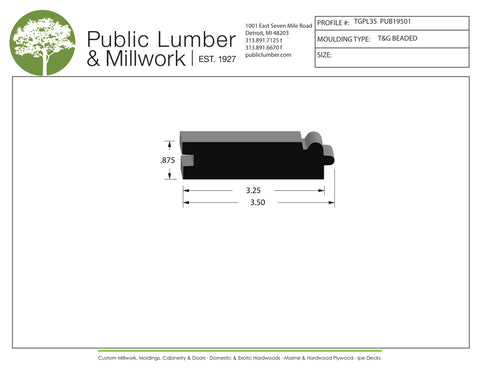 7/8"x3-1/2" Tongue and Groove TGPL35