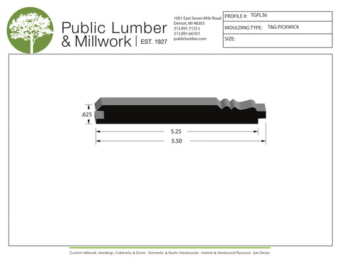 5/8"x5-1/2" Tongue and Groove TGPL36