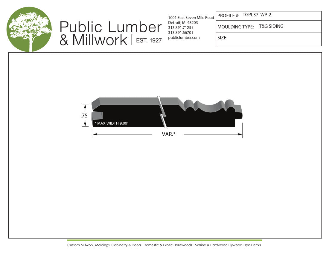 3/4" Tongue and Groove TGPL37-WP2