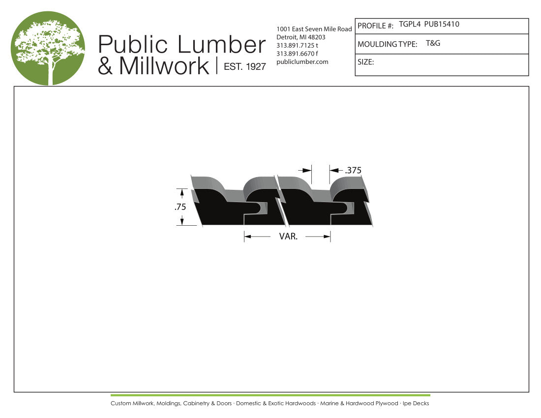 3/4" Tongue and Groove TGPL4