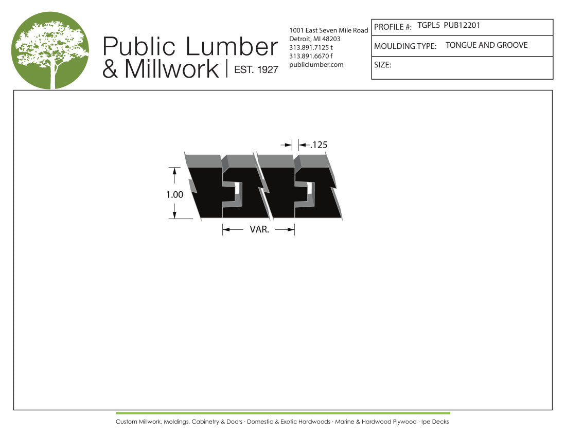 1" Tongue and Groove TGPL5