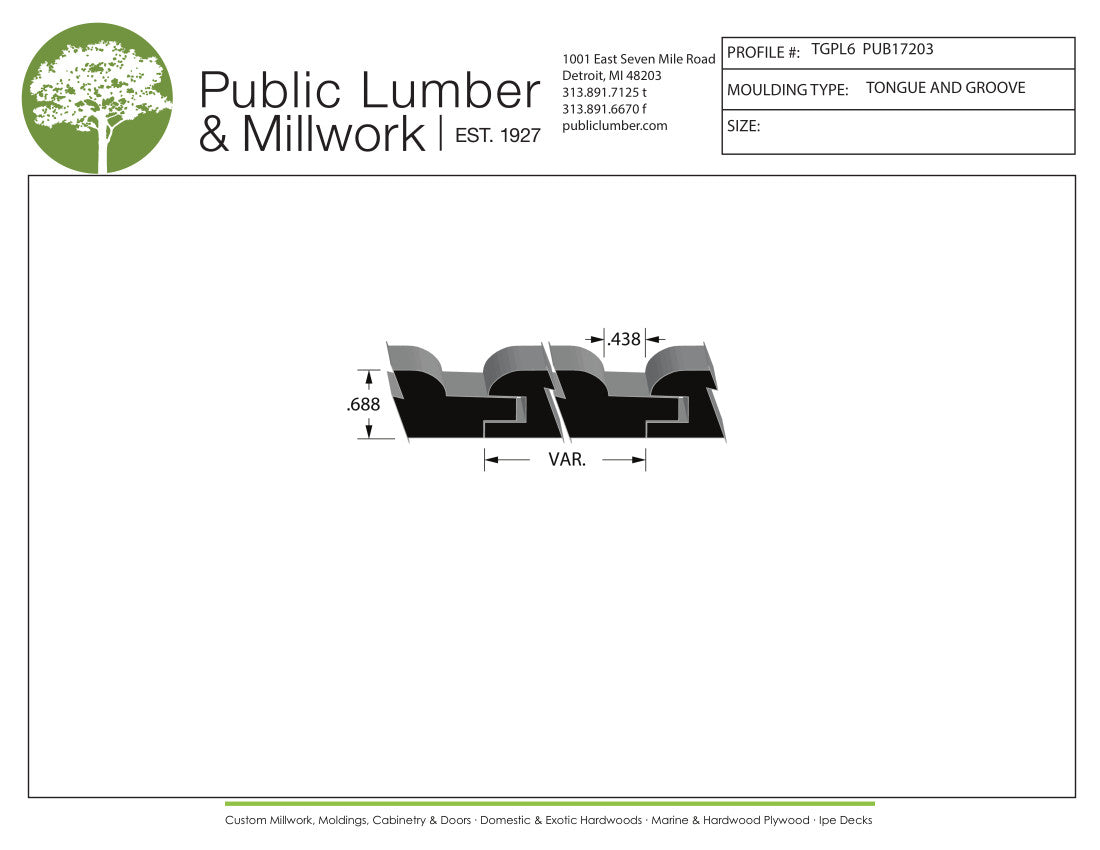 11/16" Tongue and Groove TGPL6