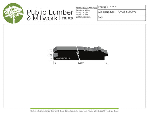3/4" Tongue and Groove TGPL7
