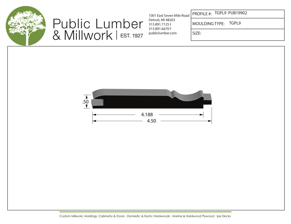 1/2"x4-1/2" Tongue and Groove TGPL9