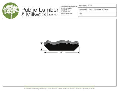 3/4"x3-1/4" Crown W316