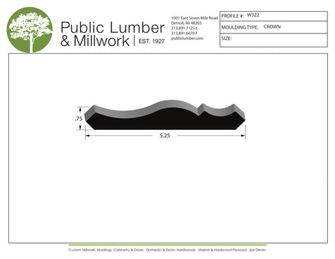 3/4"x5-1/4" Crown W322