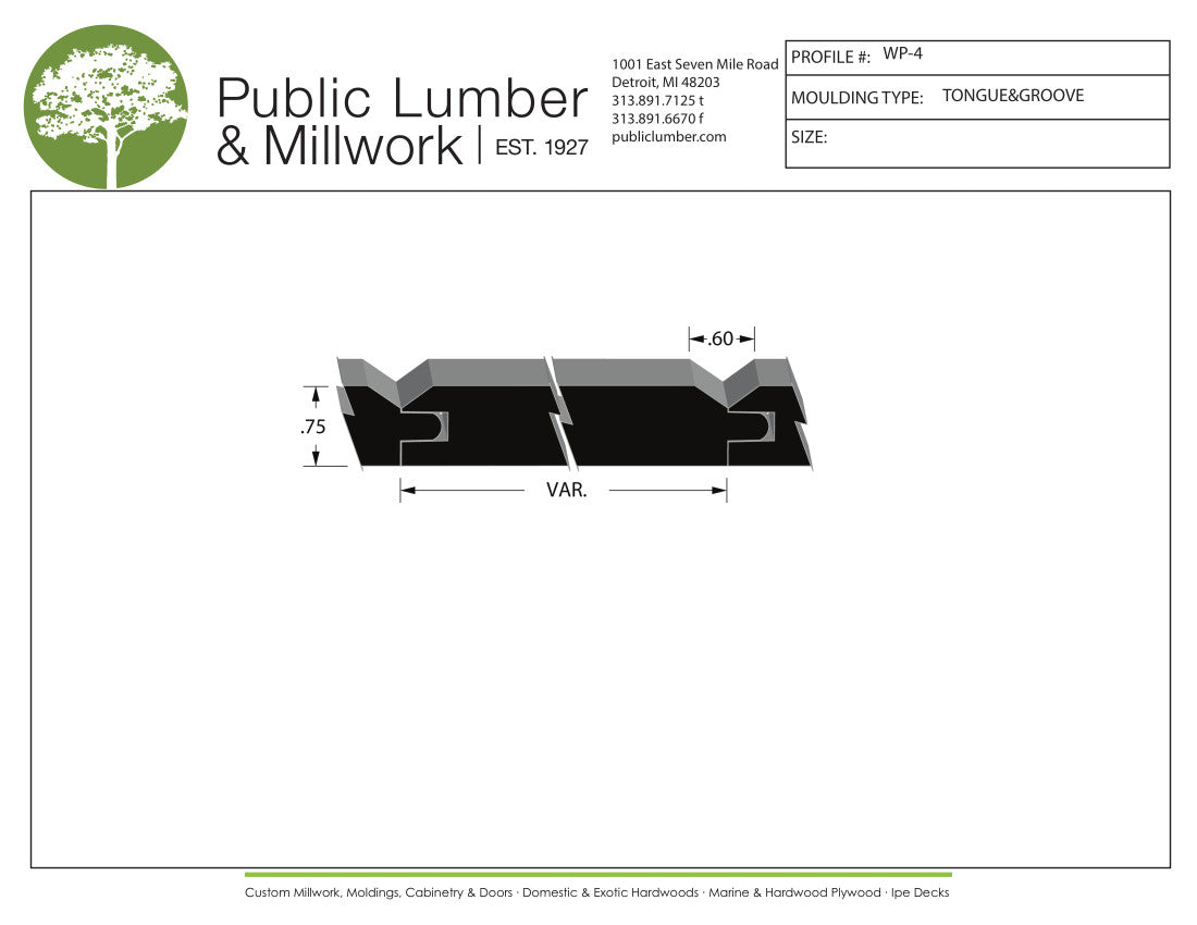 3/4" Tongue and Groove WP4