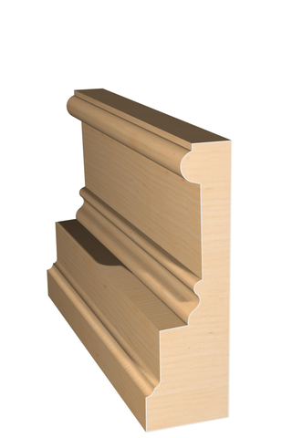 Three dimensional rendering of custom base wood molding BAPL410 made by Public Lumber Company in Detroit.