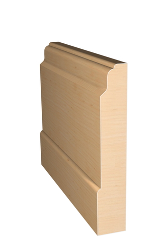 Three dimensional rendering of custom base wood molding BAPL41215 made by Public Lumber Company in Detroit.