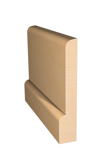 Three dimensional rendering of custom base wood molding BAPL41222 made by Public Lumber Company in Detroit.
