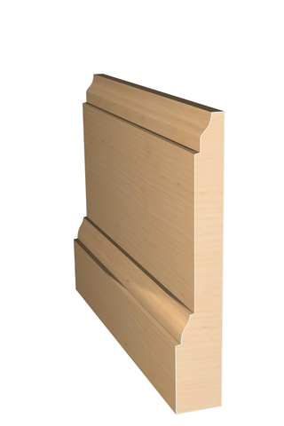 Three dimensional rendering of custom base wood molding BAPL41223 made by Public Lumber Company in Detroit.