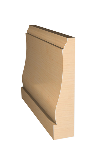 Three dimensional rendering of custom base wood molding BAPL4124 made by Public Lumber Company in Detroit.