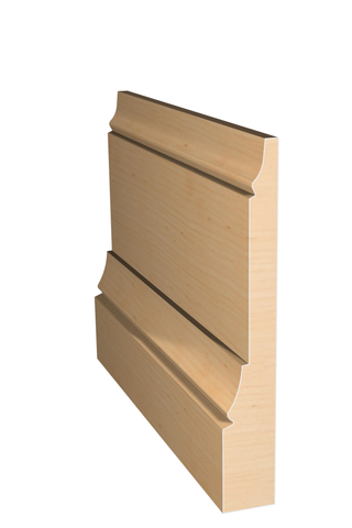 Three dimensional rendering of custom base wood molding BAPL4125 made by Public Lumber Company in Detroit.