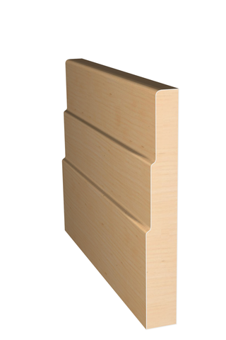 Three dimensional rendering of custom base wood molding BAPL4127 made by Public Lumber Company in Detroit.