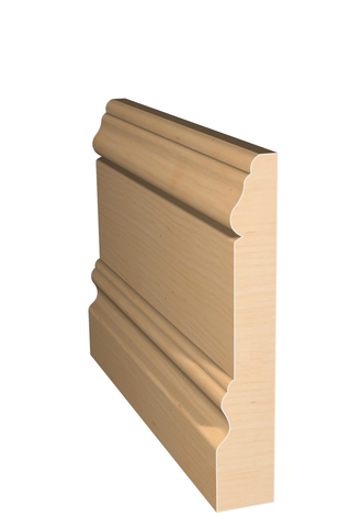 Three dimensional rendering of custom base wood molding BAPL41413 made by Public Lumber Company in Detroit.