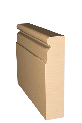 Three dimensional rendering of custom base wood molding BAPL41416 made by Public Lumber Company in Detroit.