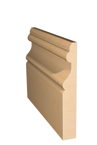 Three dimensional rendering of custom base wood molding BAPL4143 made by Public Lumber Company in Detroit.