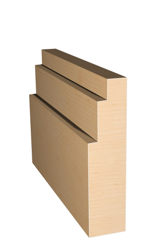 Three dimensional rendering of custom base wood molding BAPL422 made by Public Lumber Company in Detroit.