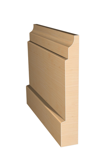 Three dimensional rendering of custom base wood molding BAPL4343 made by Public Lumber Company in Detroit.