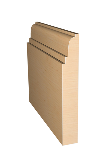 Three dimensional rendering of custom base wood molding BAPL511 made by Public Lumber Company in Detroit.