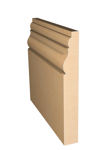 Three dimensional rendering of custom base wood molding BAPL51210 made by Public Lumber Company in Detroit.