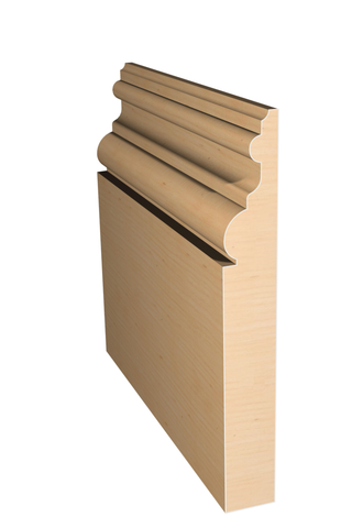 Three dimensional rendering of custom base wood molding BAPL51211 made by Public Lumber Company in Detroit.