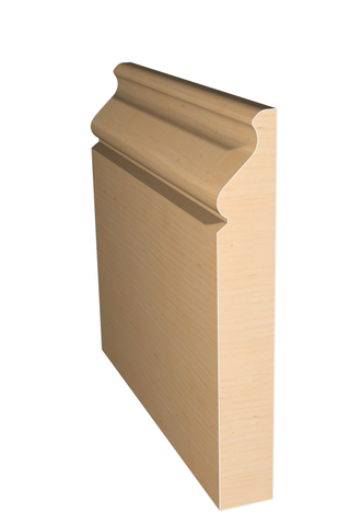 Three dimensional rendering of custom base wood molding BAPL51213 made by Public Lumber Company in Detroit.