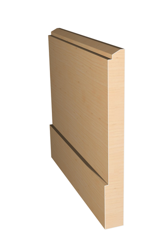 Three dimensional rendering of custom base wood molding BAPL51215 made by Public Lumber Company in Detroit.