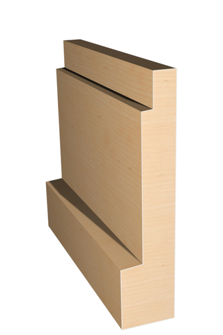 Three dimensional rendering of custom base wood molding BAPL51217 made by Public Lumber Company in Detroit.