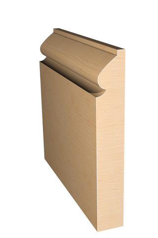 Three dimensional rendering of custom base wood molding BAPL51219 made by Public Lumber Company in Detroit.