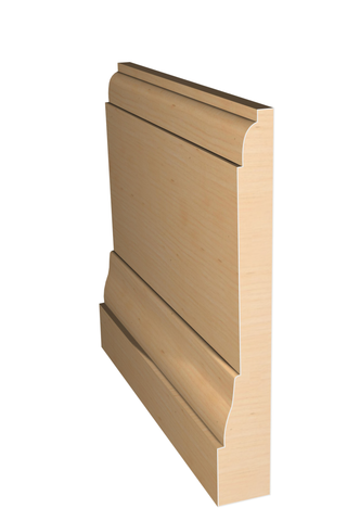 Three dimensional rendering of custom base wood molding BAPL51225 made by Public Lumber Company in Detroit.