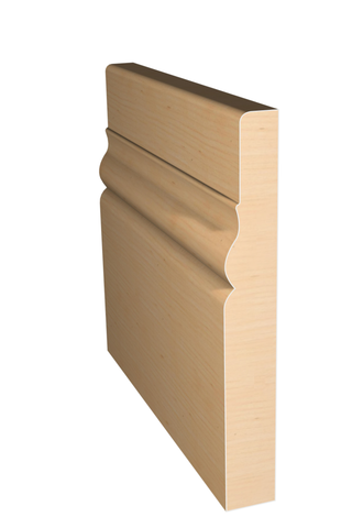 Three dimensional rendering of custom base wood molding BAPL5123 made by Public Lumber Company in Detroit.