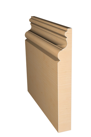 Three dimensional rendering of custom base wood molding BAPL51231 made by Public Lumber Company in Detroit.