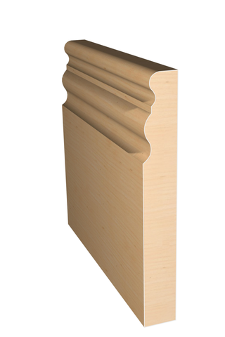 Three dimensional rendering of custom base wood molding BAPL51233 made by Public Lumber Company in Detroit.