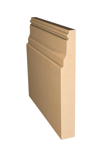 Three dimensional rendering of custom base wood molding BAPL51234 made by Public Lumber Company in Detroit.